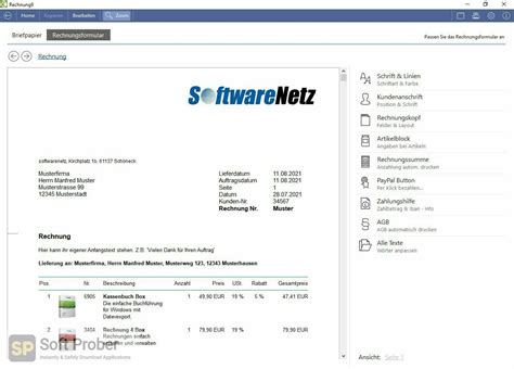 Softwarenetz Rechnung Free Download